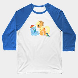 Applejack on Rainbow Dash’s tail Baseball T-Shirt